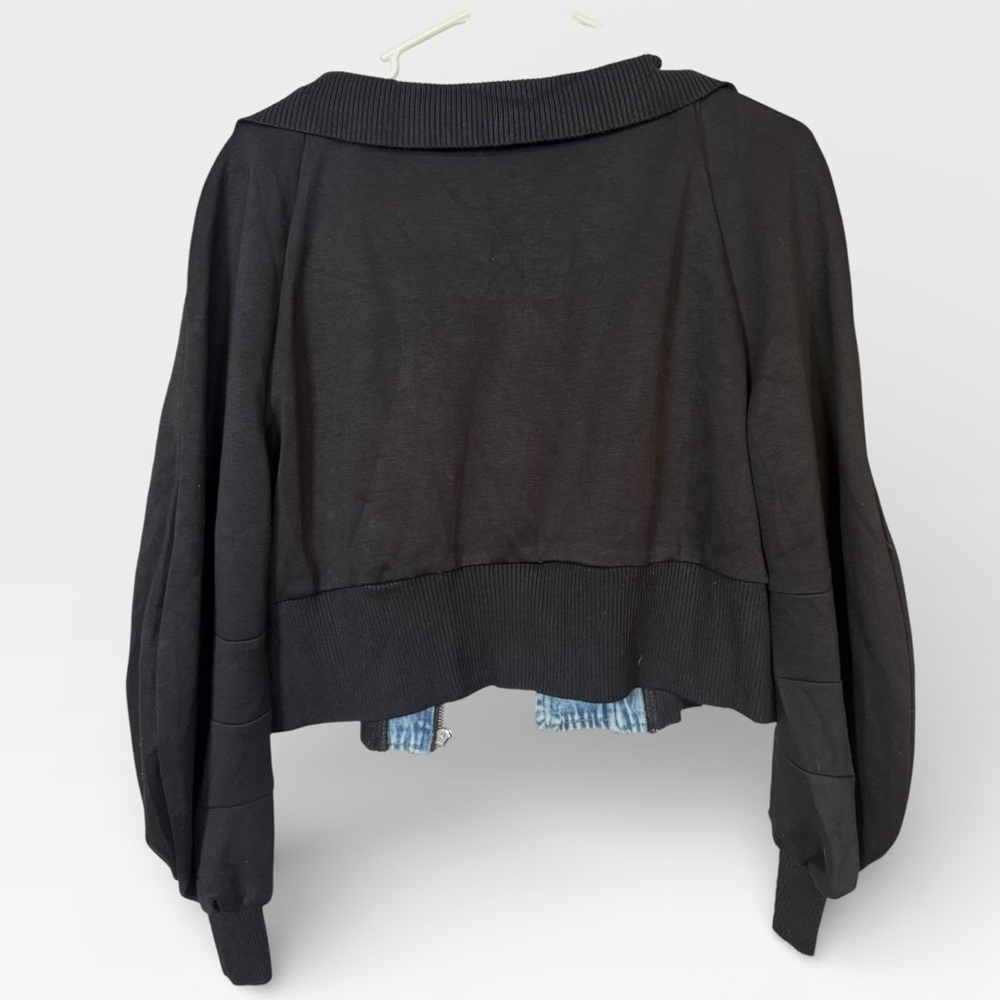 Micas Patchwork Zipper Denim Outerwear Jacket - image 4